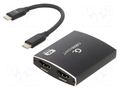 Adapter; HDMI 1.4,USB 3.1; 0.15m; black; 4K,UHD 2160p; Cablexpert GEMBIRD A-CM-HDMIF2-01