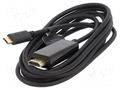 Adapter; HDMI 2.0,USB 3.1; HDMI plug,USB C plug; 2m; black GEMBIRD A-CM-HDMIM-02