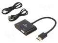 Adapter; 0.15m; black; Support: 4K,Full HD 1080p,UHD 2160p; black GEMBIRD A-HDMIM-HDMIFVGAF