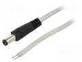 Cable; 2x0.5mm2; wires,DC 5,5/2,1 plug; straight; transparent BQ CABLE DC.CAB.8200.0020