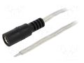 Cable; 2x0.5mm2; wires,DC 5,5/2,5 socket; straight; transparent BQ CABLE DC.CAB.8400.0500