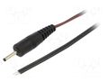 Cable; 2x0.35mm2; wires,DC 2,35/0,7 plug; straight; black; 1.5m WEST POL P07-TT-T035-150BK