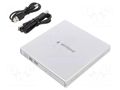 External DVD drive; silver; DC,USB B socket,USB B plug; USB 2.0 GEMBIRD DVD-USB-02-SV