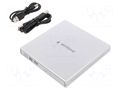 External DVD drive; silver; DC,USB B socket,USB B plug; USB 2.0 GEMBIRD DVD-USB-02-SV