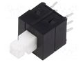 Switch: push-button; Pos: 2; DPDT; 0.1A/30VDC; Illumin: none; THT E-SWITCH TL2201EEYB