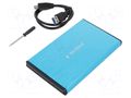 Hard discs housing: 2,5"; USB 3.0; aluminium; blue GEMBIRD EE2-U3S-3-B