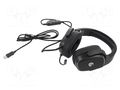 Headphones with microphone; black; Jack 3,5mm,USB A; 2.2m; 32Ω GEMBIRD GHS-SANPO-S300