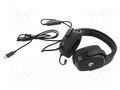 Headphones with microphone; black; Jack 3,5mm,USB A; with LED GEMBIRD GHS-SANPO-S300