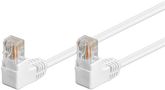 CAT 5e Patch Cable 2x 90° Angled, U/UTP, white, 1 m - copper-clad aluminium wire (CCA), 2x RJ45 male 90° (8P8C) 96070