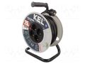 Extension lead; 3x1.5mm2; reel; Sockets: 4; PVC; black; 25m; 16A KEL W-98877