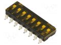 Switch: DIP-SWITCH; Poles number: 8; OFF-ON; 0.025A/24VDC; Pos: 2/8 ECE ESD108LDZ