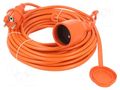Extension lead; 3x1mm2; Sockets: 1; PVC; orange; 15m; 10A; STANDARD KEL W-96970