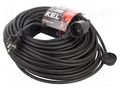 Extension lead; 3x2.5mm2; Sockets: 1; rubber; black; 50m; 16A KEL W-97350