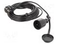 Extension lead; 3x1mm2; Sockets: 1; PVC; black; 10m; 10A; STANDARD KEL W-97408