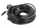 Extension lead; 3x1mm2; Sockets: 1; PVC; black; 30m; 10A; STANDARD KEL W-97410