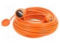 Extension lead; 3x1.5mm2; Sockets: 1; PVC; orange; 30m; 16A KEL W-97428