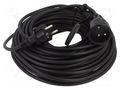 Extension lead; 3x1.5mm2; Sockets: 1; PVC; black; 30m; 16A; STANDARD KEL W-98423
