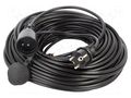 Extension lead; 3x1.5mm2; Sockets: 1; PVC; black; 40m; 16A; STANDARD KEL W-98425