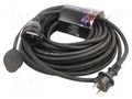 Extension lead; 3x2.5mm2; Sockets: 1; rubber; black; 20m; 16A KEL W-98546