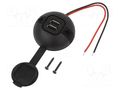 USB power supply; USB A socket x2; Sup.volt: 12÷24VDC; Inom: 5A PRO CAR PROCAR-67327600