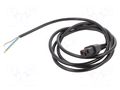 Cable; IEC C13 female,wires; 2m; with IEC LOCK locking; black SCHAFFNER / TE Connectivity SCHAFFNER-813423