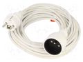 Extension lead; 3x1mm2; Schuko; Sockets: 1; PVC; white; 10m; 10A PLASTROL W-97418