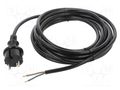 Cable; 2x1.5mm2; CEE 7/17 (C) plug,wires; PUR; 5m; blue; 16A; 230V PLASTROL W-99479