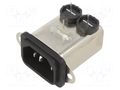 Connector: AC supply; socket; male; Inom: 1A; Ir: 310uA; 250VAC SCHAFFNER / TE Connectivity FN9226-1-02