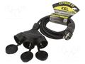 Extension lead; 3x2.5mm2; Sockets: 3; rubber; black; 5m; 16A KEL W-01187