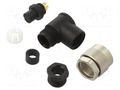 Connector: M9; plug; female; Plating: gold-plated; 125V; 1A; IP67 BINDER 99-0422-70-07