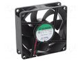 Fan: DC; axial; 12VDC; 80x80x25mm; 97m3/h; 44dBA; ball; 4500rpm SUNON PF80251B2-A99-A