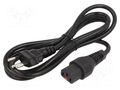 Cable; IEC C19 female,SEV-1011 (J) plug; 3m; black; 16A; 250V SCHAFFNER / TE Connectivity SCHAFFNER-821596