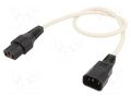 Cable; IEC C13 female,IEC C14 male; 0.5m; with IEC LOCK locking SCHAFFNER / TE Connectivity SCHAFFNER-820075