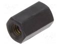 Screwed spacer sleeve; 8mm; Int.thread: M3; hexagonal; brass DREMEC TFF-M3X8/DR113BK