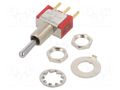 Switch: toggle; Pos: 3; SP3T; ON-OFF-ON; 2A/250VAC; 5A/28VDC; 10mΩ TE Connectivity 1-1825137-5