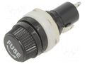 Fuse holder with cover; 5mm; 10A; 250VAC; HTC; on panel; black EATON/BUSSMANN BK8-HTC-603M
