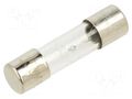 Fuse: fuse; 6.3A; 250VAC; medium time-lag; glass; 5x20mm; brass OPTIFUSE MSC-6.3A