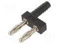 Connector: 4mm banana; stackable safety shunt; 32A; black; 43mm STÄUBLI KS4-11L/1A/N