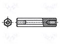 Screwed spacer sleeve; polyamide; M2,5; 15mm; black; BN 7372 BOSSARD B2.5X15/BN7372