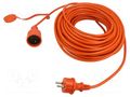 Extension lead; 3x1mm2; Sockets: 1; PVC; orange; 30m; 10A; STANDARD KEL W-96973