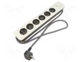 Extension lead; 3x1.5mm2; Sockets: 6; white-grey; 1.8m; 16A QOLTEC QOLTEC-50297