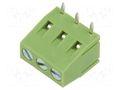 Connector: PCB terminal block; terminal; 15A; 300V; straight; 1x3 XINYA XY128RA-3P-5.0-GN
