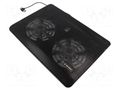 Notebook cooling stand; black; USB A; 0.5m GEMBIRD NBS-2F15-05