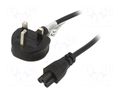 Cable; 3x0.5mm2; BS 1363 (G) plug,IEC C5 female; PVC; 1.5m; black AKYGA AK-AG-02A