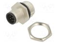 Connector: M12; socket; PIN: 8; male; 30V; IP68; soldering; metal AMPHENOL LTW 12-08PMMS-SH8001