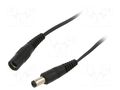 Cable; 2x0.5mm2; DC 5,5/2,1 plug,DC 5,5/2,5 plug; straight; 0.5m WEST POL P25-C21-T050-050BK