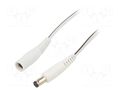 Cable; 2x0.5mm2; DC 5,5/2,1 plug,DC 5,5/2,5 plug; straight; 1.5m WEST POL P25-C21-T050-150WH