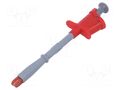 Clip-on probe; crocodile; 20A; red; Grip capac: max.18mm; 1000V ELECTRO-PJP PJP6009-IEC-R