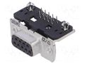Connector: D-Sub; PIN: 9; socket; female; PCB snap; angled 90°; THT TE Connectivity 1-106505-2