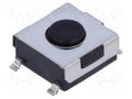 Microswitch TACT; SPST-NO; Pos: 2; 0.05A/24VDC; SMT; none; 1.6N TE Connectivity 1-1437565-9